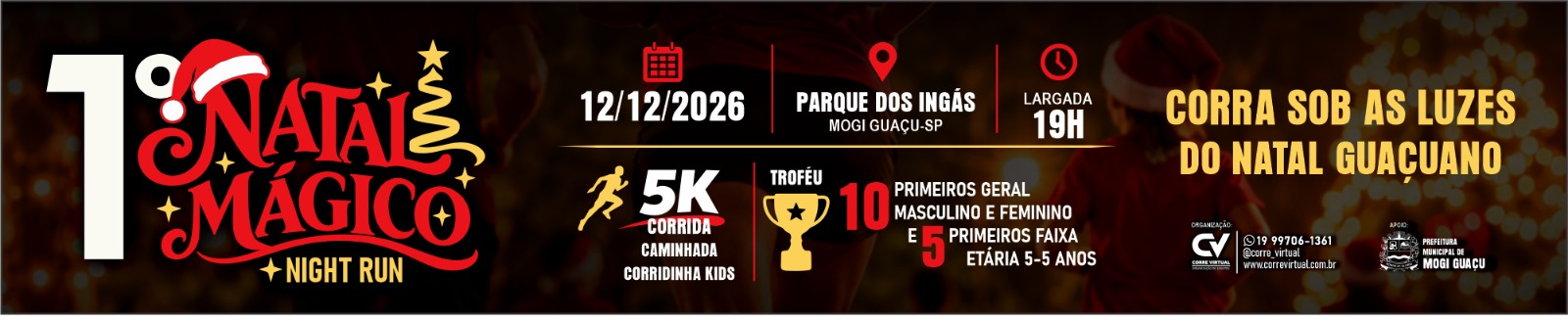 Banner da prova 1º Natal Mágico Night Run